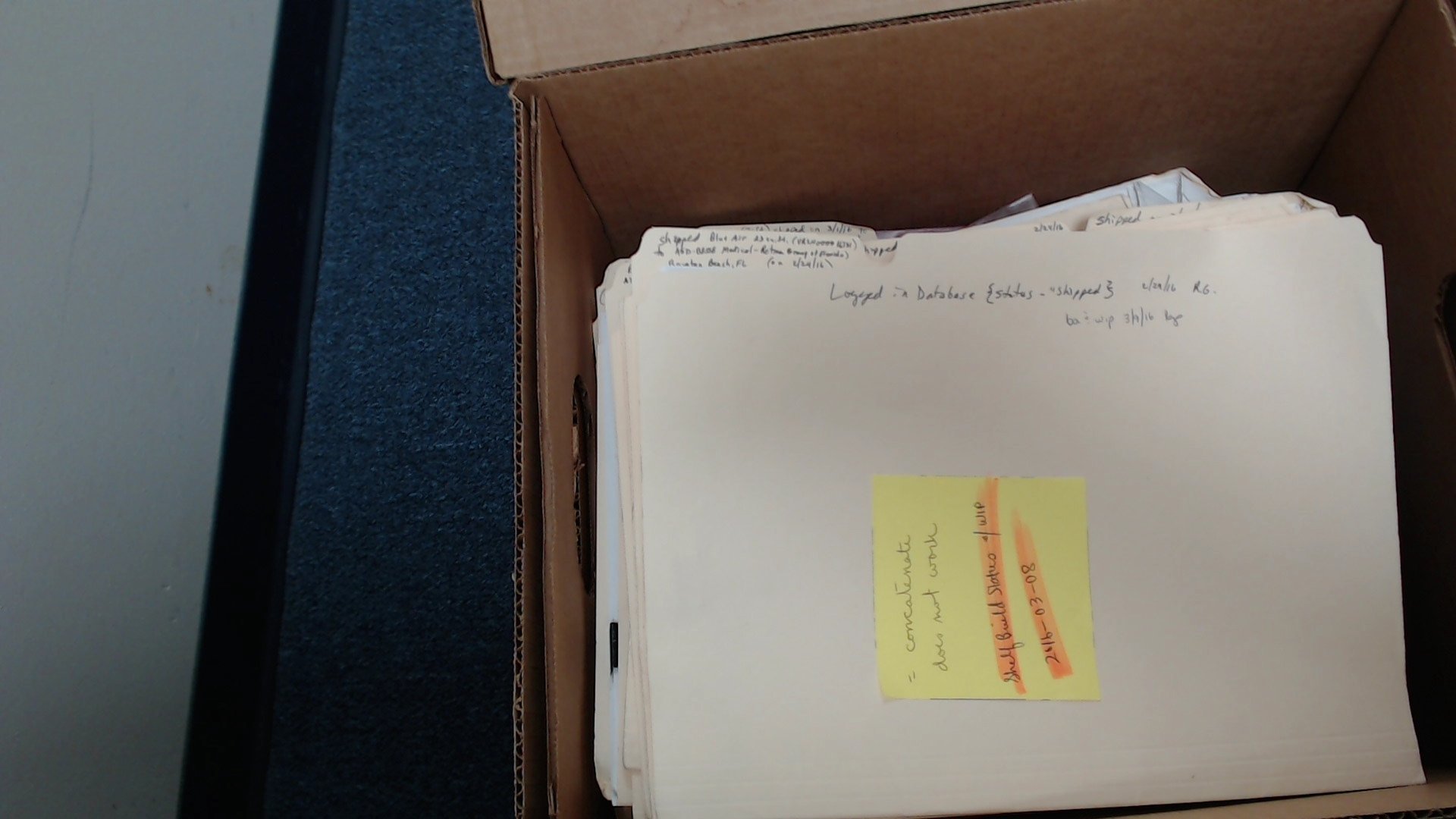 Container contents photo